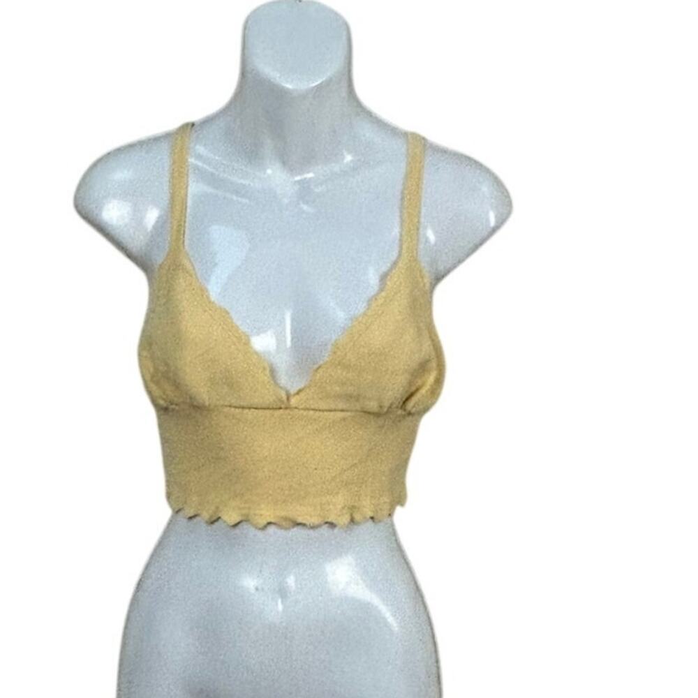 Princess Polly Yellow Crop Top size 4